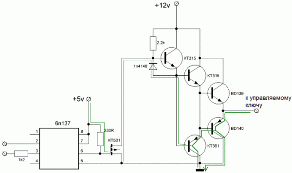 
          Драйвер полевого транзистора из дискретных компонентов
 

